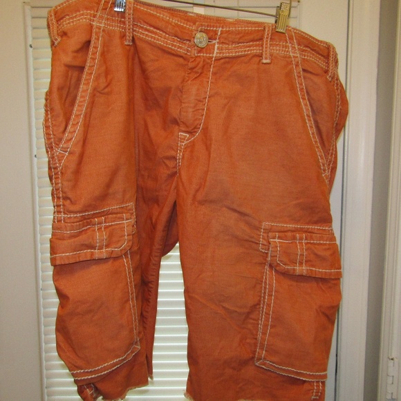 True Religion Other - True Religion Shorts Stretch Orange White 42